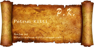 Petrus Kitti névjegykártya