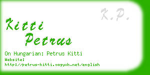 kitti petrus business card